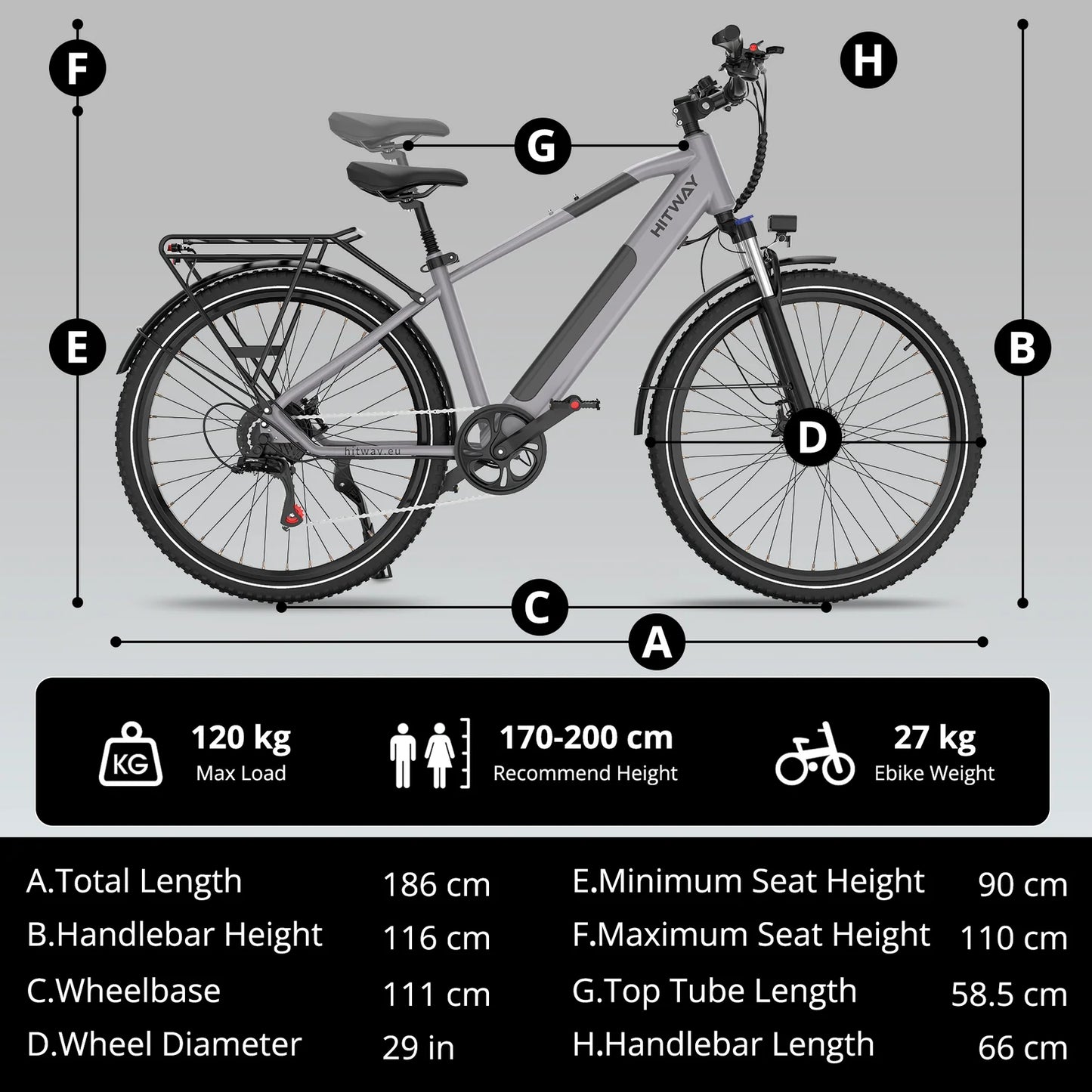 Hitway BK7S Plus 29 inch Electric Bike