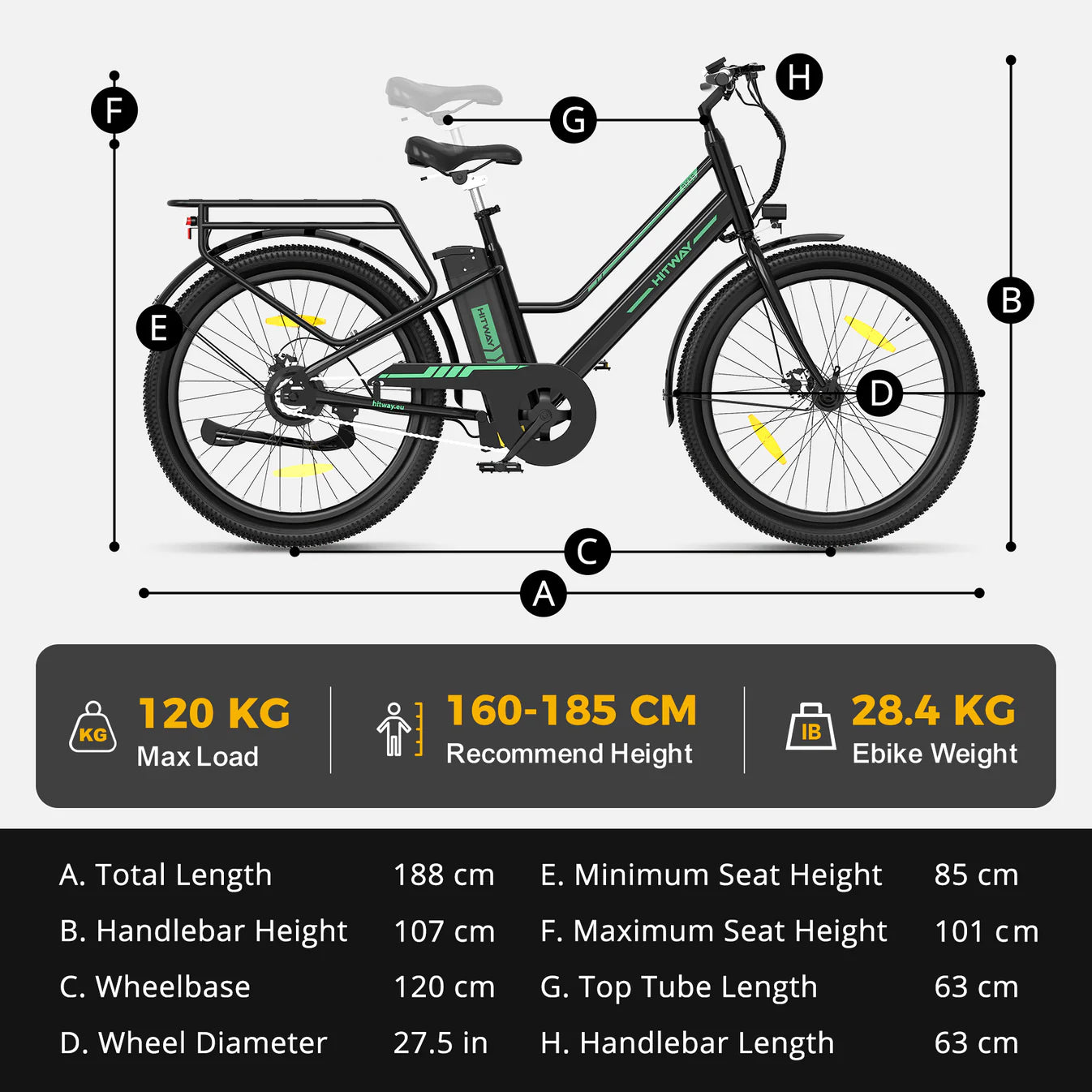 Hitway BK8SL 27.5 inch Electric Bike